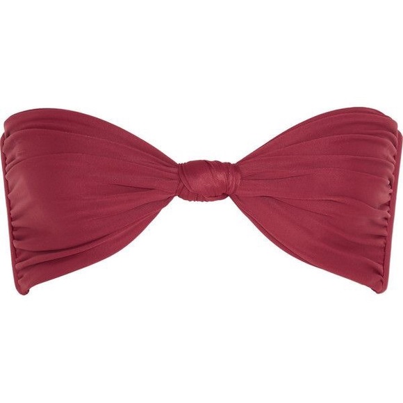 Free People Mikoh Bikini Top Magenta Pomegranate Red Knotted Carmel Basic Lined - Picture 5 of 8